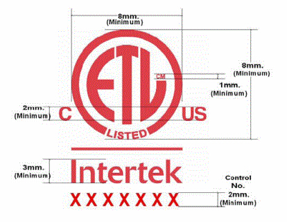 ETL标志尺寸 ETL标志尺寸